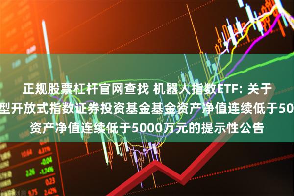 正规股票杠杆官网查找 机器人指数ETF: 关于嘉实中证机器人交易型开放式指数证券投资基金基金资产净值连续低于5000万元的提示性公告