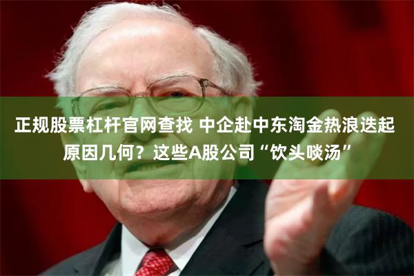 正规股票杠杆官网查找 中企赴中东淘金热浪迭起 原因几何？这些A股公司“饮头啖汤”