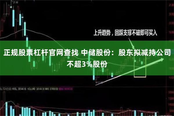 正规股票杠杆官网查找 中储股份：股东拟减持公司不超3%股份