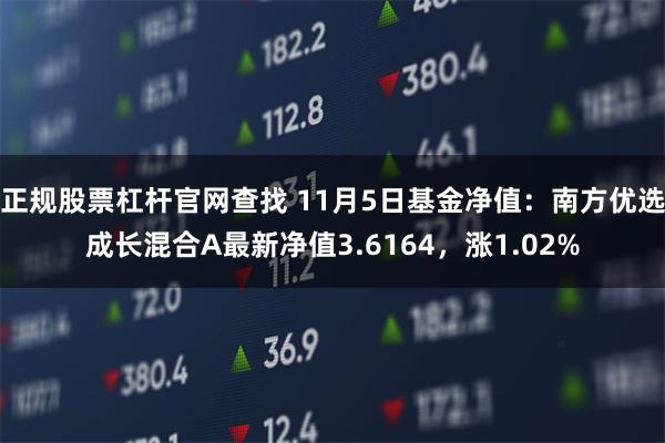 正规股票杠杆官网查找 11月5日基金净值：南方优选成长混合A最新净值3.6164，涨1.02%